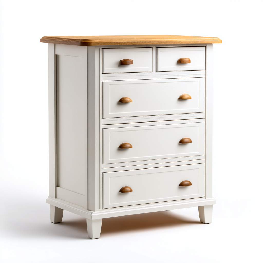 Cassettiera-legno-MDF-78x40x92 cm-bianco-rovere naturale-design classico-Vamiistudio