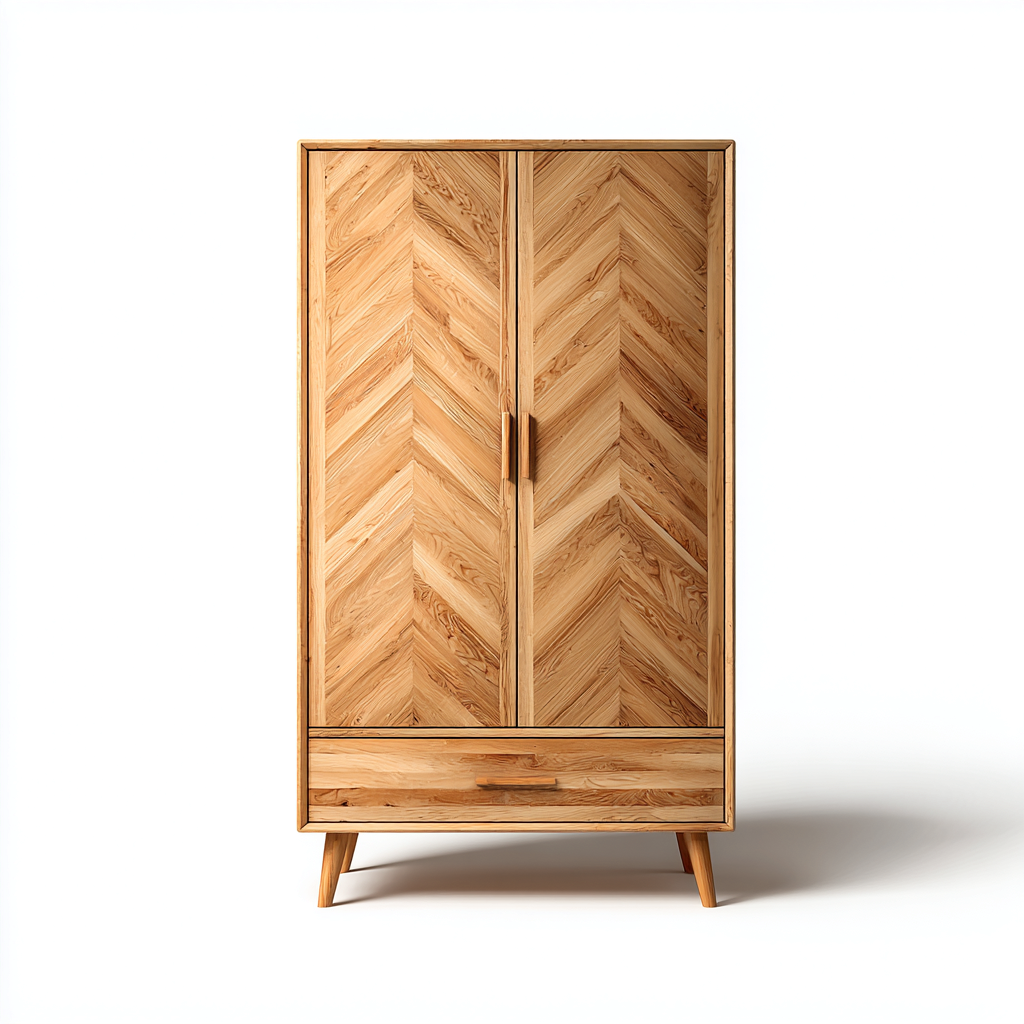 Armadio - legno - 90x50x180 cm - legno naturale - stile moderno-Vamiistudio