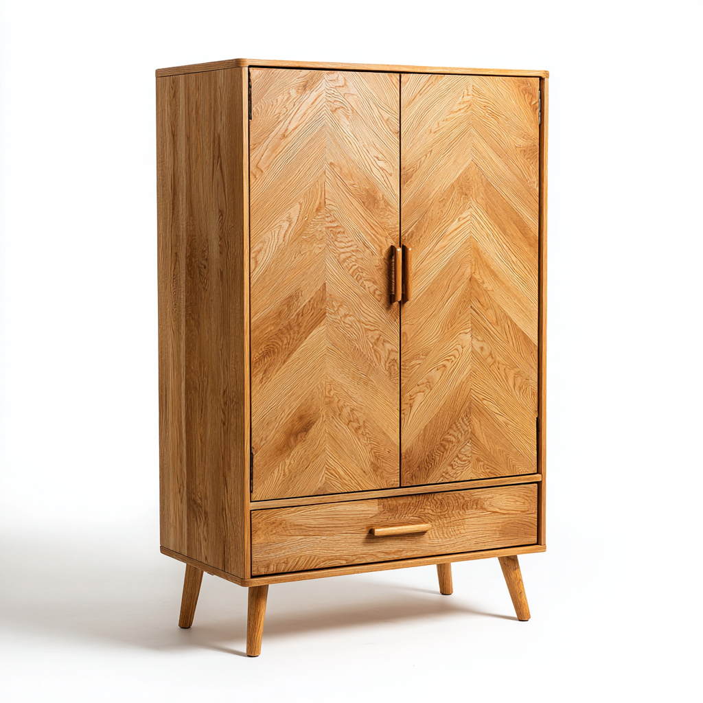 Armadio - legno - 92x52x182 cm - legno naturale - stile moderno-Vamiistudio