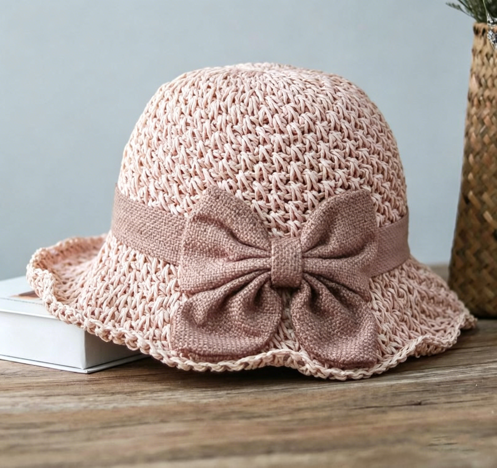 🔥Hot Sale 49% OFF✨Straw Hat with Retro Bow – Foldable & Breathable for Summer