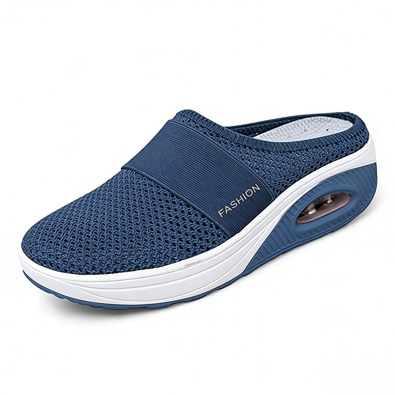Diabetic Air-Cushion Slip-On Walking Shoes, Orthopedic Diabetic Slippers, with Arch-Support for Women