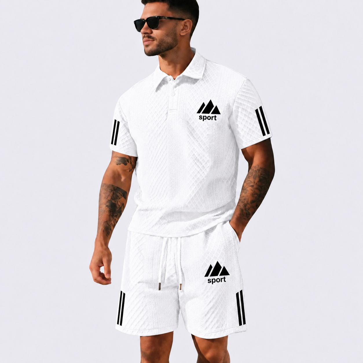 ⏰ Last day: 50% off! 🔥 Men's summer set with polo shirt and shorts