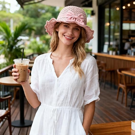 🔥Hot Sale 49% OFF✨Straw Hat with Retro Bow – Foldable & Breathable for Summer