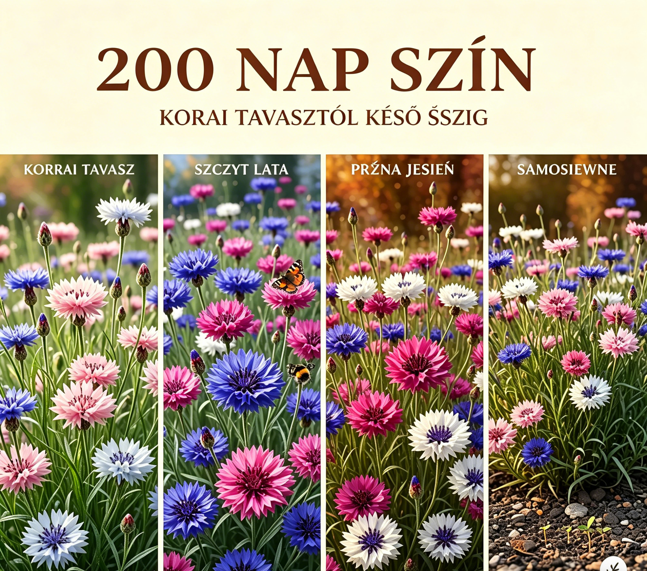 🌱 Prémium búzavirágmag – Egy „megállíthatatlan” vadvirág, amely bárhol megterem (50 mag csomagonként)