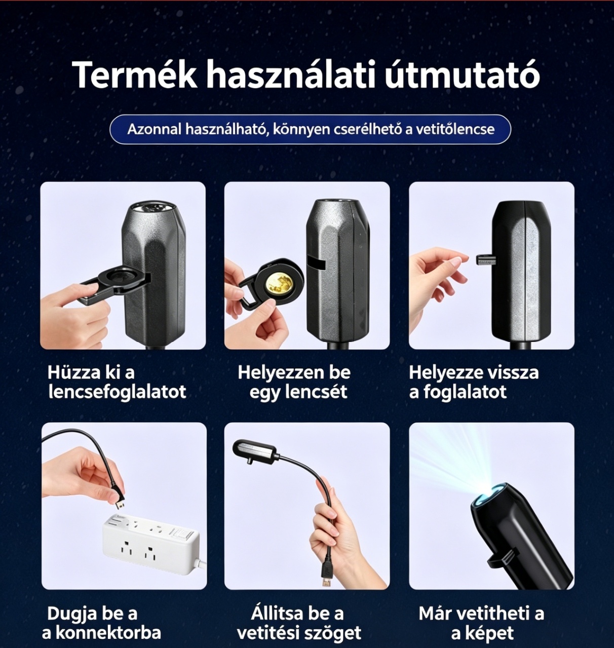 🥳🥳USB-s galaxis és hold éjszakai fény projektor