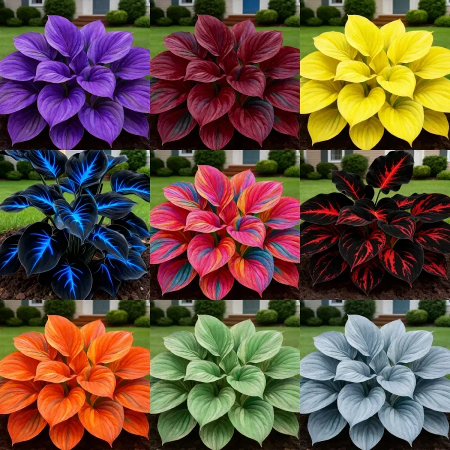 🌈🌸 Zriedkavé viacfarebné semená hostí – jedinečné panašované listy, ktoré upútajú pohľad 🌸