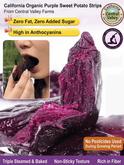 ✨ [Available Only 30 Days/Year] ✨ Premium Central Valley Organic Purple Yam Strips triple-steamed for the ultimate soft and chewy texture 🍠