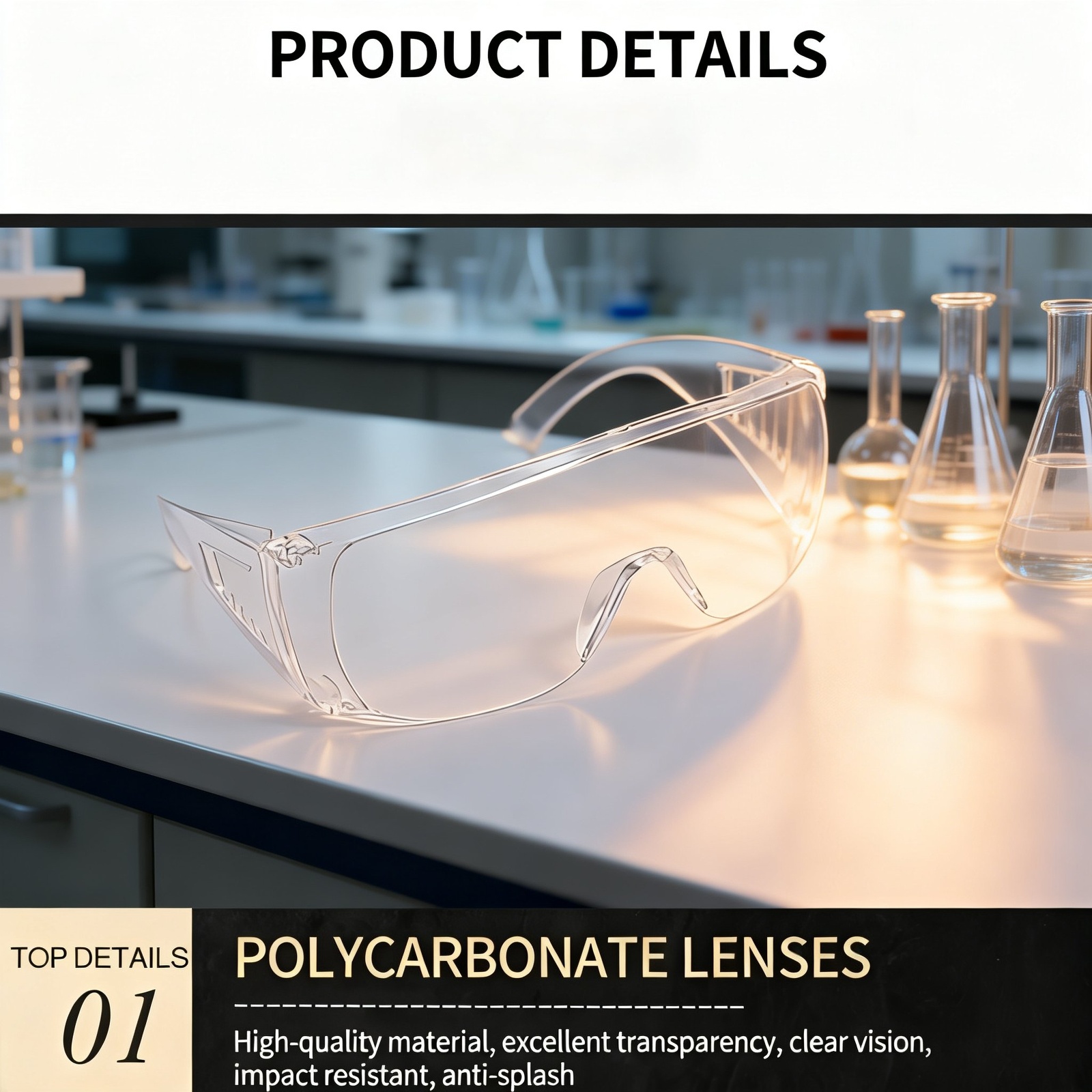 Side profile of welding safety goggles for outdoor use