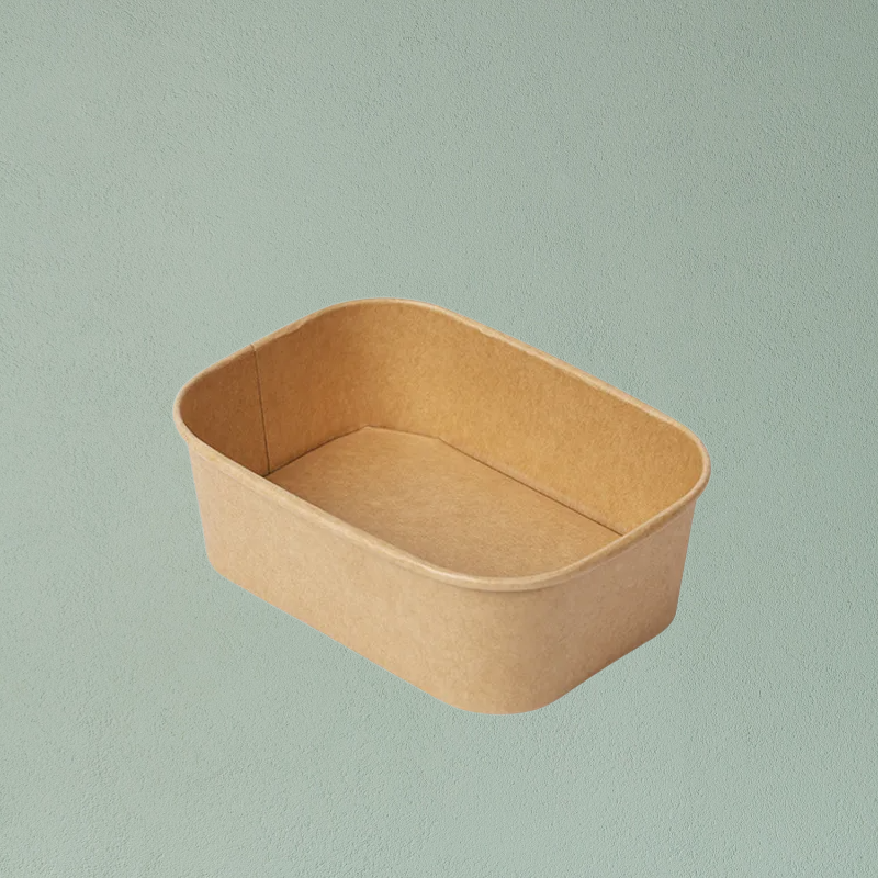 Disposable Kraft Paper Rectangular Takeout Lunch Box