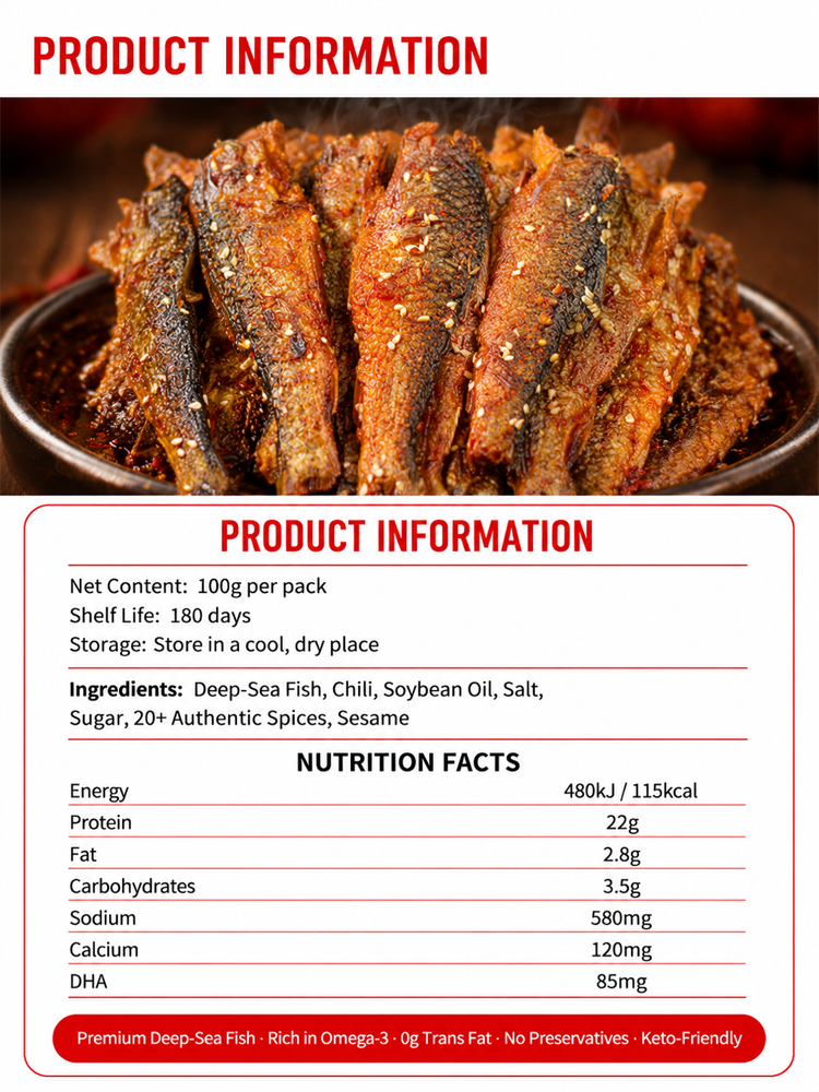 【Wild deep-sea fish】12H Slow Cooked | Melt-in-Mouth Bones | High Protein | Zero Carbs | 160 Cal Snacking 🐟