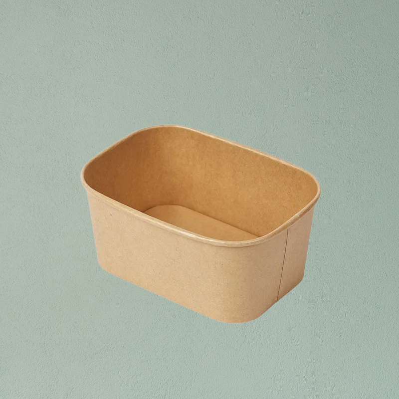 Disposable Kraft Paper Rectangular Takeout Lunch Box