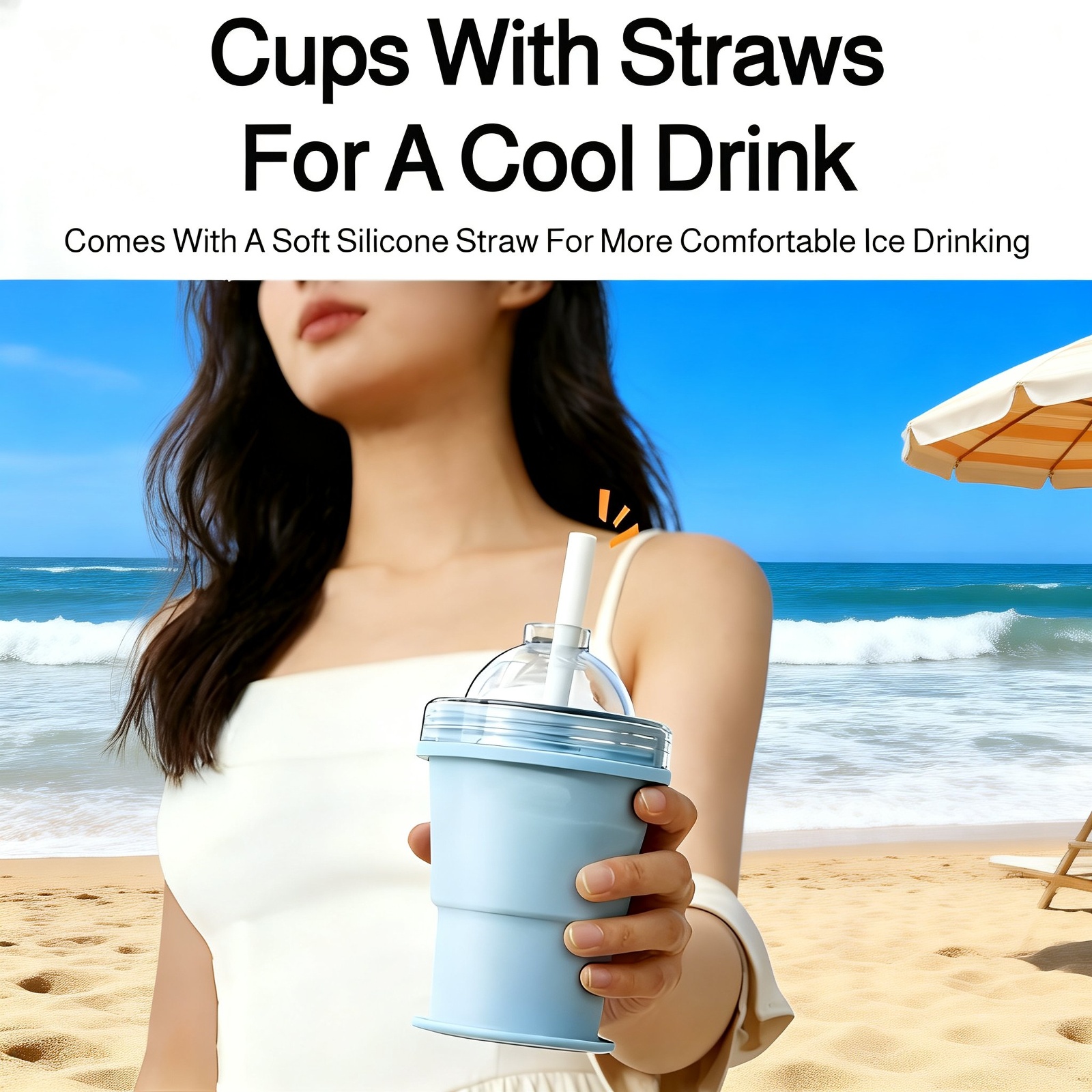 Reusable foldable cup for ice hockey fans