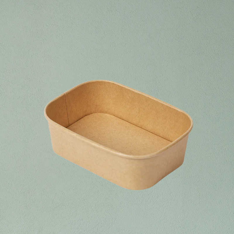Disposable Kraft Paper Rectangular Takeout Lunch Box