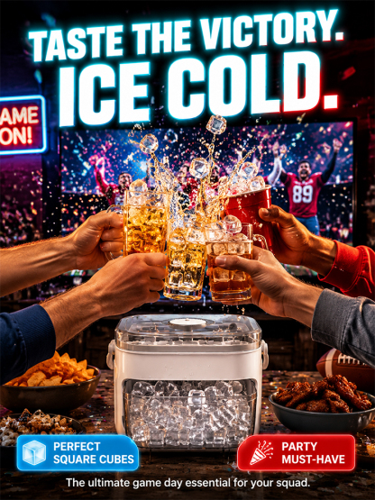 🧊 Press Release Ice Cube Maker Box | 200 Cubes Capacity | One Touch Release | Free Scoop Included | Party Essential 🧊