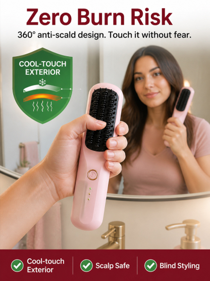 【Allure Beauty Award Winner】✨ Ionic Hair Straightener Brush | 3-Min Salon Smooth | Zero Heat Damage | Keratin Care  | 2-in-1 Straightener & Curler | Hollywood Star Secret 