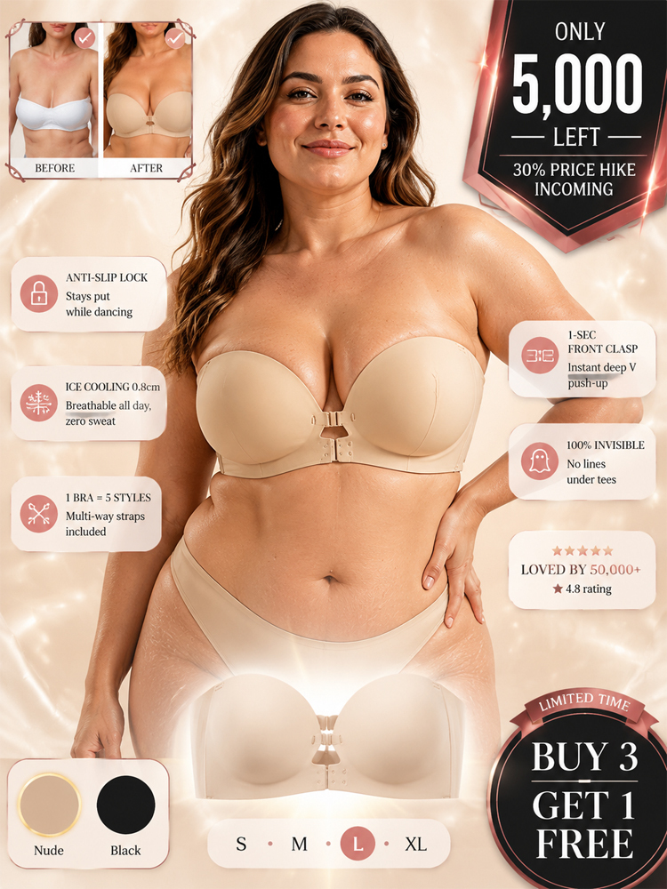 👙Seamless Ice Silk Bra | 1-Sec Front Clasp  | Invisible Under Tees | Deep V Push Up❄️