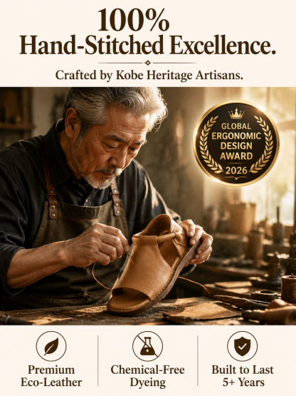 👣Kobe artisans hand-sewn | 100% Top Grade Leather | Dr. Recommended Leather Sandals | Pain-Free Cushioning | Relieving plantar fasciitis🌟