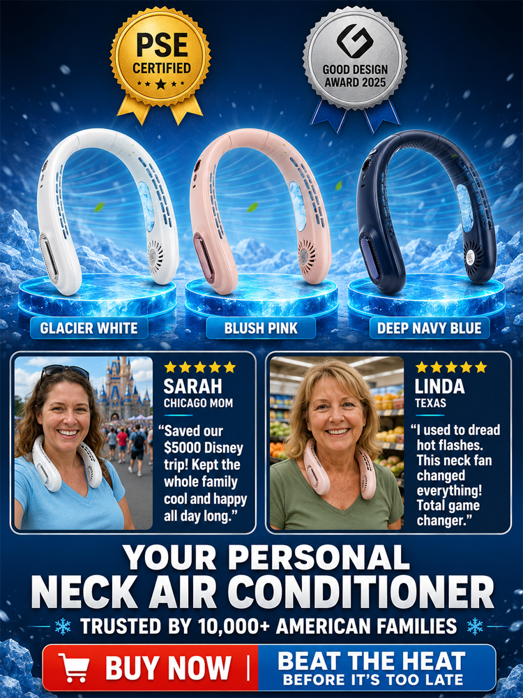 ❄️ Wearable Neck AC | 1s Instant Cooling | 5-Core System | 48H Battery | 360° Airflow ❄️
