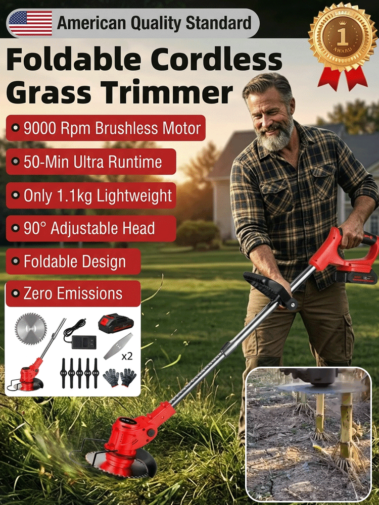 🚀Mow 5X Faster: Clear 200㎡ in 3 Mins Without Ever Bending Over! No More Repeat Passes!