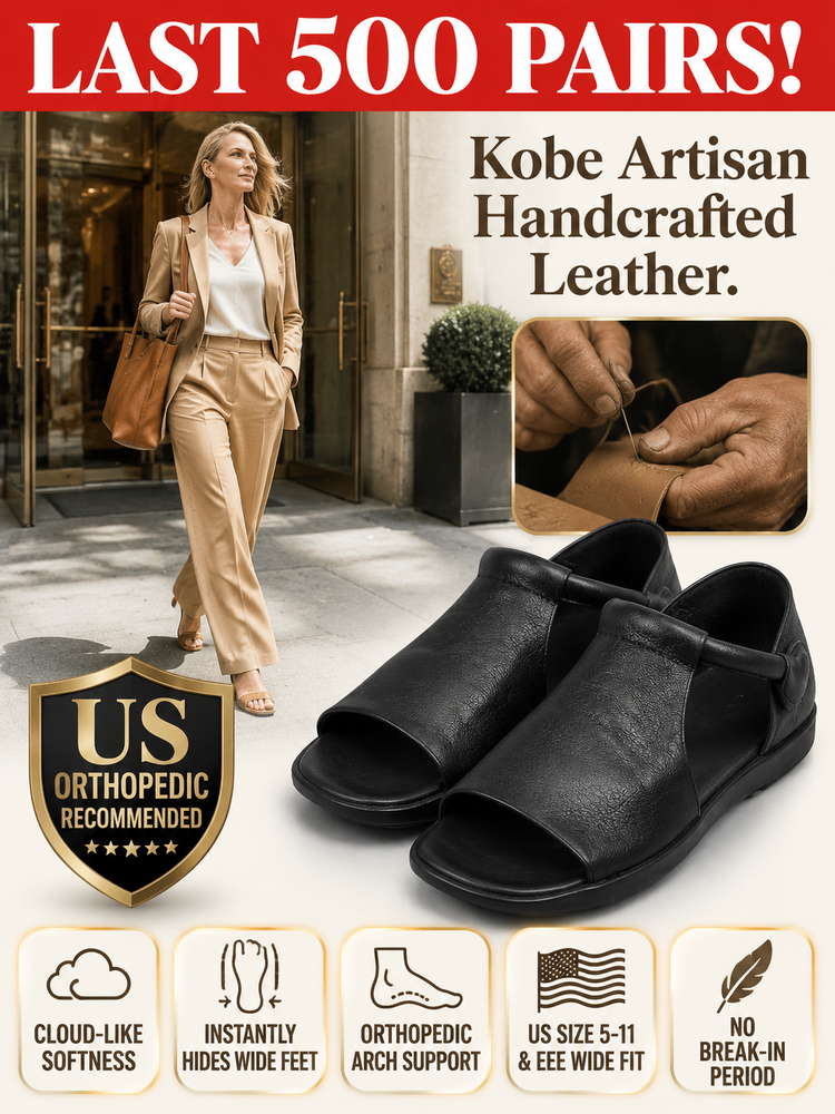 👣Kobe artisans hand-sewn | 100% Top Grade Leather | Dr. Recommended Leather Sandals | Pain-Free Cushioning | Relieving plantar fasciitis🌟