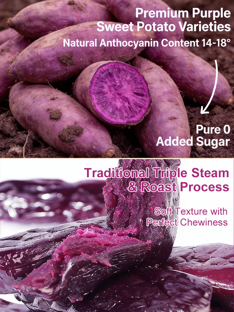 ✨ [Available Only 30 Days/Year] ✨ Premium Central Valley Organic Purple Yam Strips triple-steamed for the ultimate soft and chewy texture 🍠