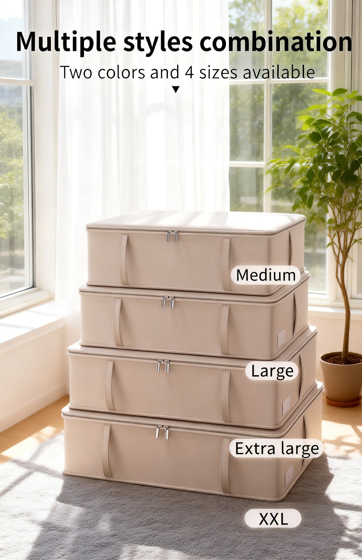 Space-saving storage container for bedroom