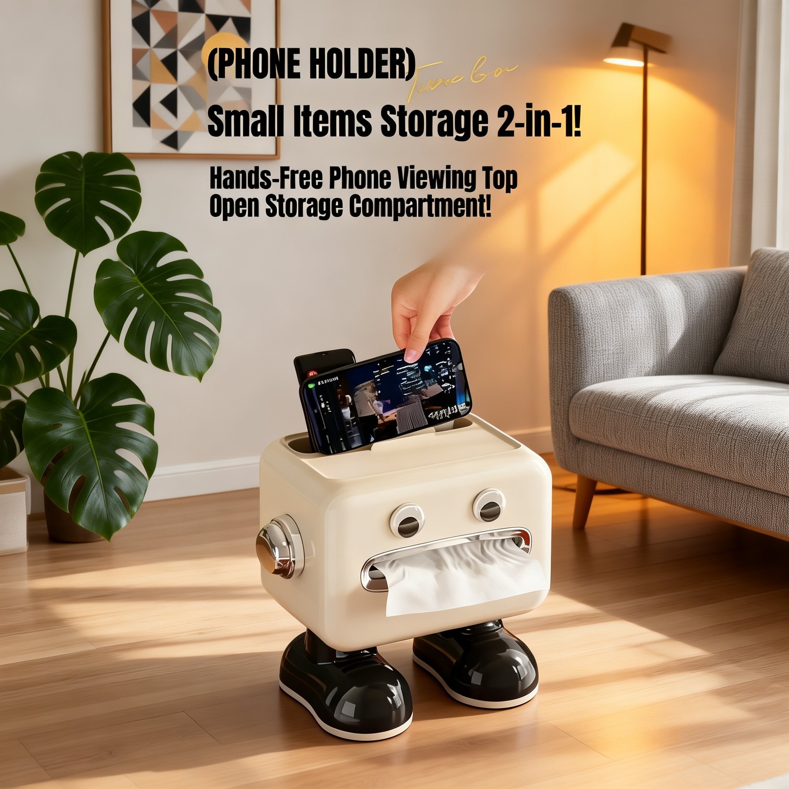 Minimalist tissue holder with stand