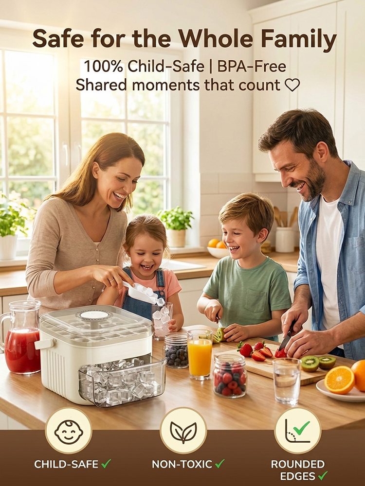 🧊 Press Release Ice Cube Maker Box | 200 Cubes Capacity | One Touch Release | Free Scoop Included | Party Essential 🧊