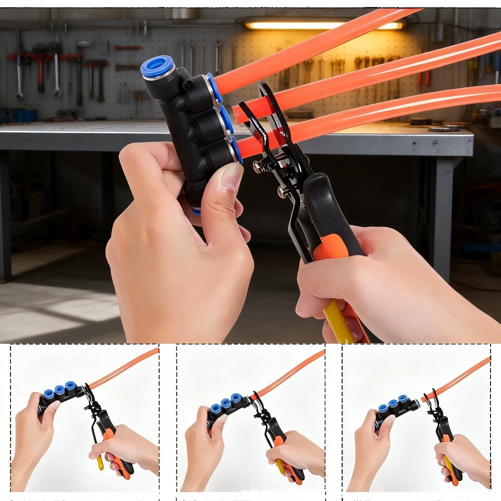 Ergonomic handle of air hose connector removal pliers