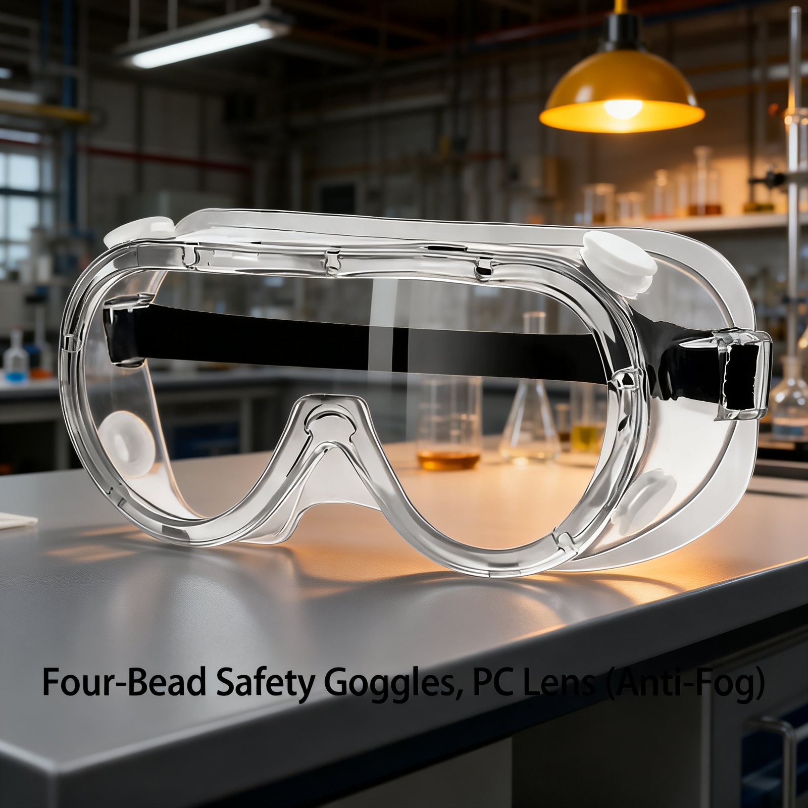 Heavy-duty welding goggles with adjustable strap