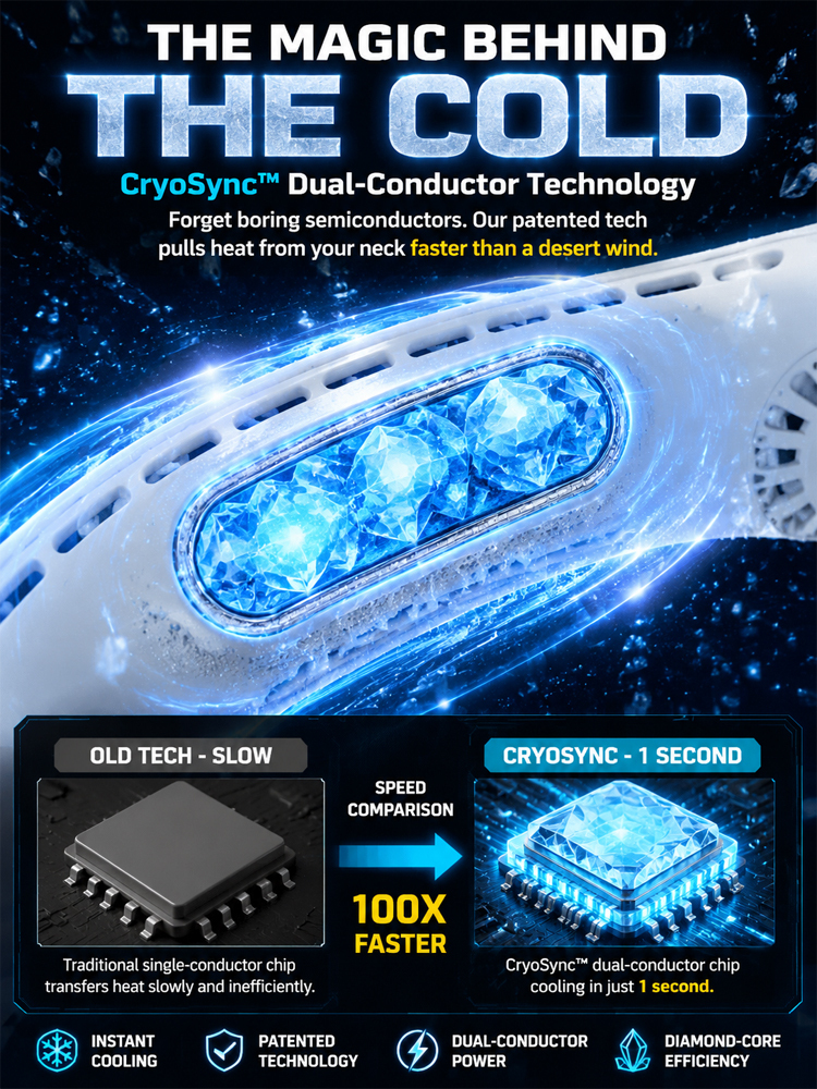 ❄️ Wearable Neck AC | 1s Instant Cooling | 5-Core System | 48H Battery | 360° Airflow ❄️