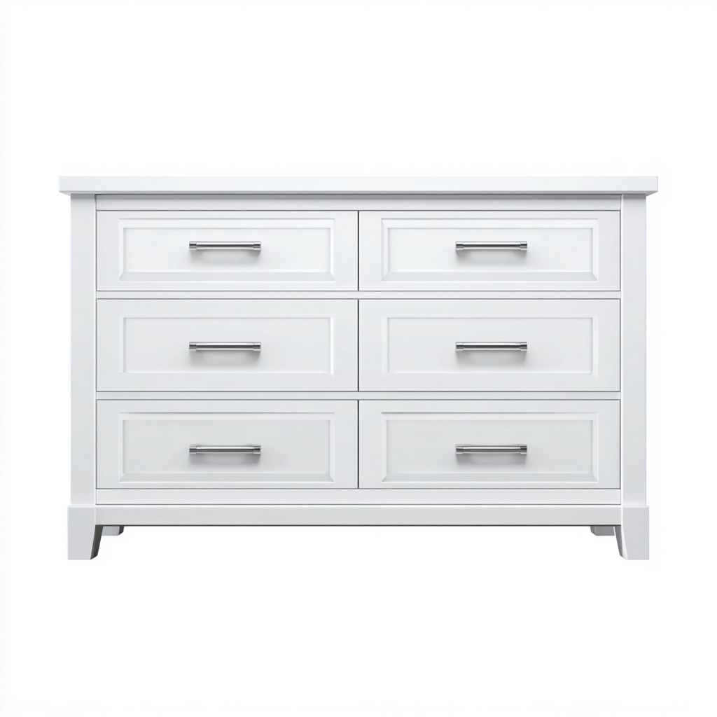 Commode MDF 120x45x85 cm - Blanc - Style classique moderne pour intérieur-Faviadwell