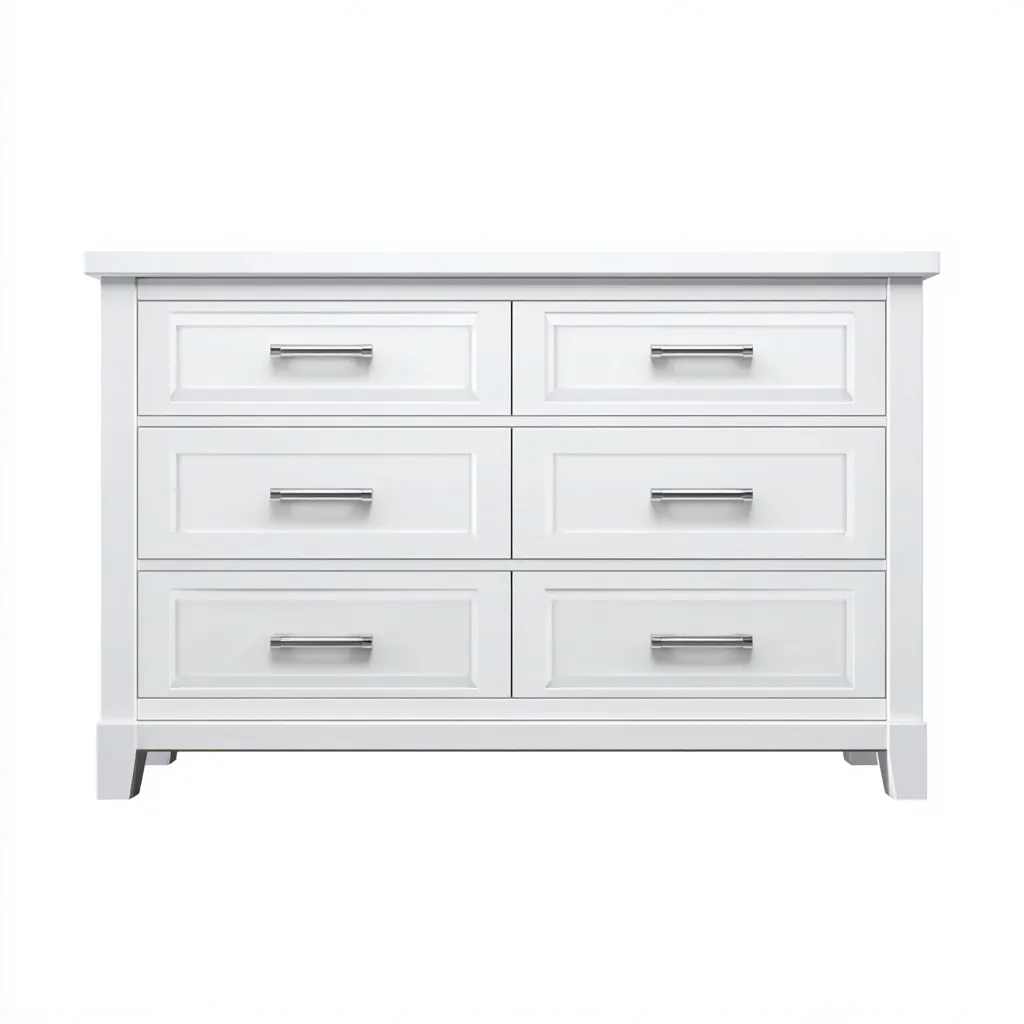 Commode MDF 120x45x85 cm - Blanc - Style classique moderne pour intérieur-Faviadwell