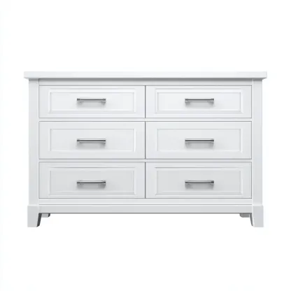 Commode MDF 120x45x85 cm - Blanc - Style classique moderne pour intérieur-Faviadwell