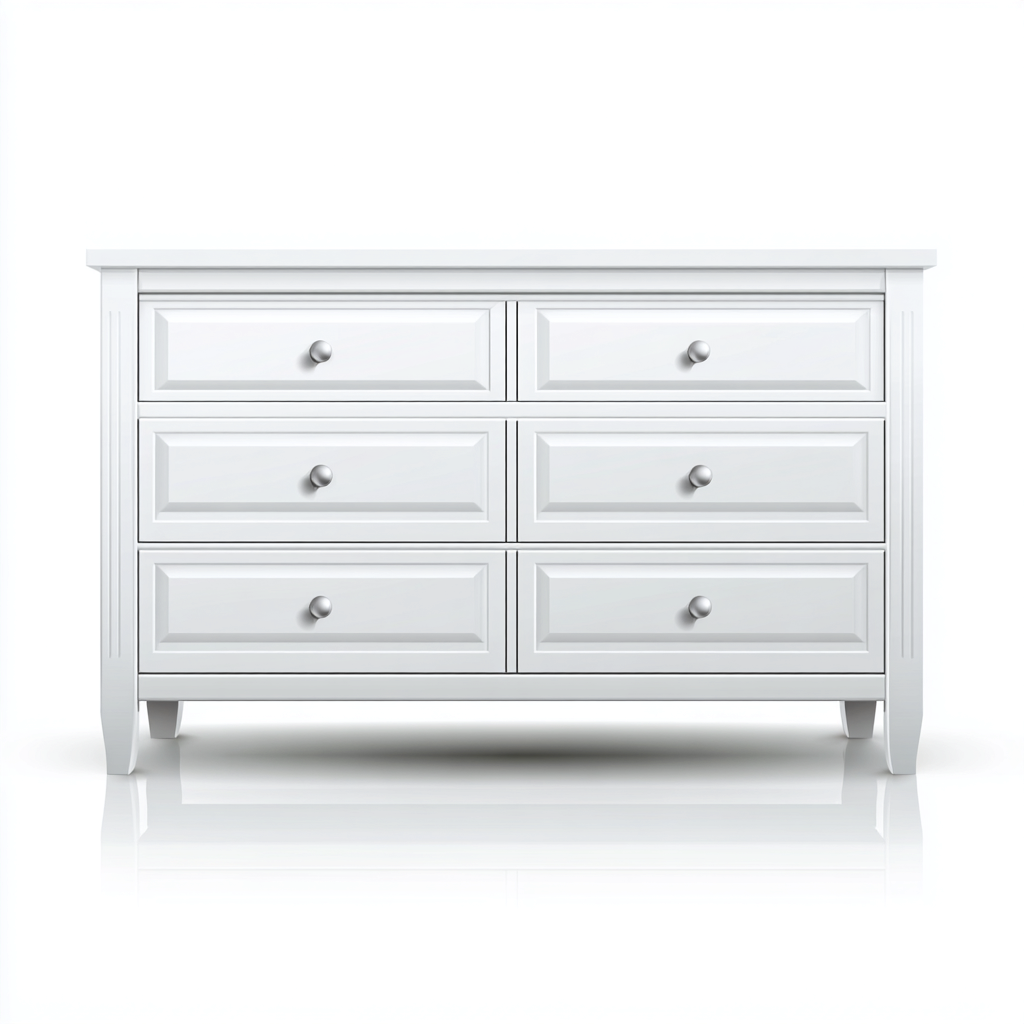 Commode en bois 120x45x85 cm - blanc - style classique-Faviadwell