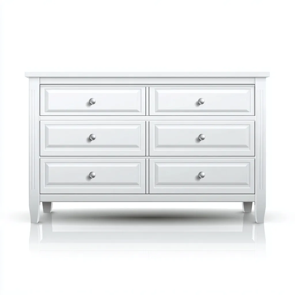 Commode en bois 120x45x85 cm - blanc - style classique-Faviadwell