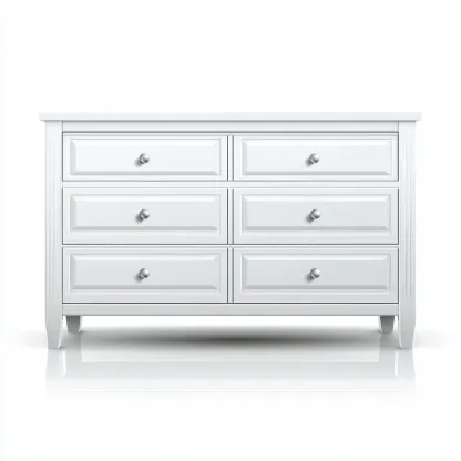 Commode en bois 120x45x85 cm - blanc - style classique-Faviadwell
