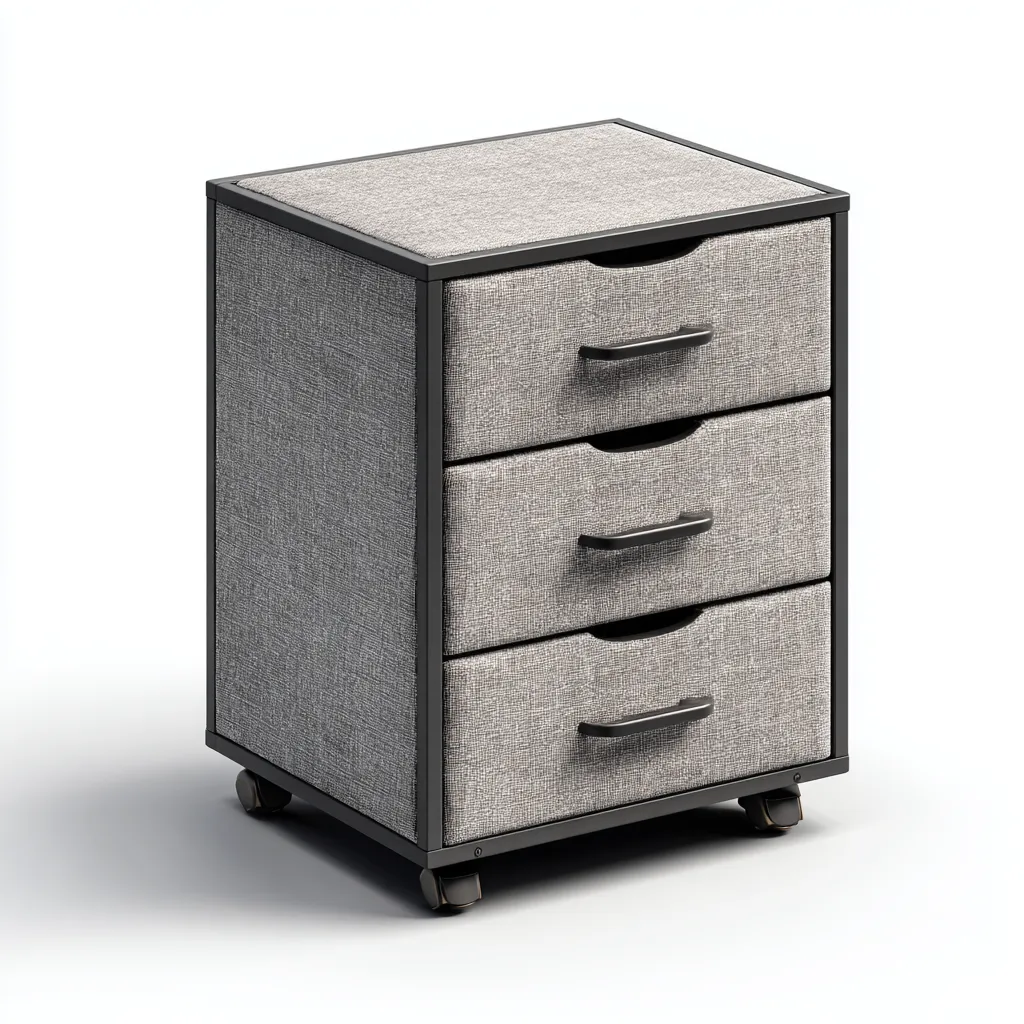 Commode structure métal et revêtement textile 45x40x60 cm - gris - meuble de rangement intérieur design fonctionnel-Faviadwell