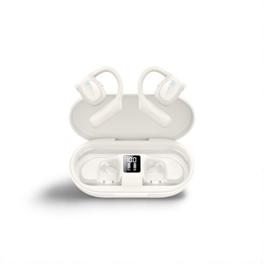 IPX5 Waterproof Open-Back Bluetooth 5.3 Earphones Built-in 4 Microphones with Ear Hook