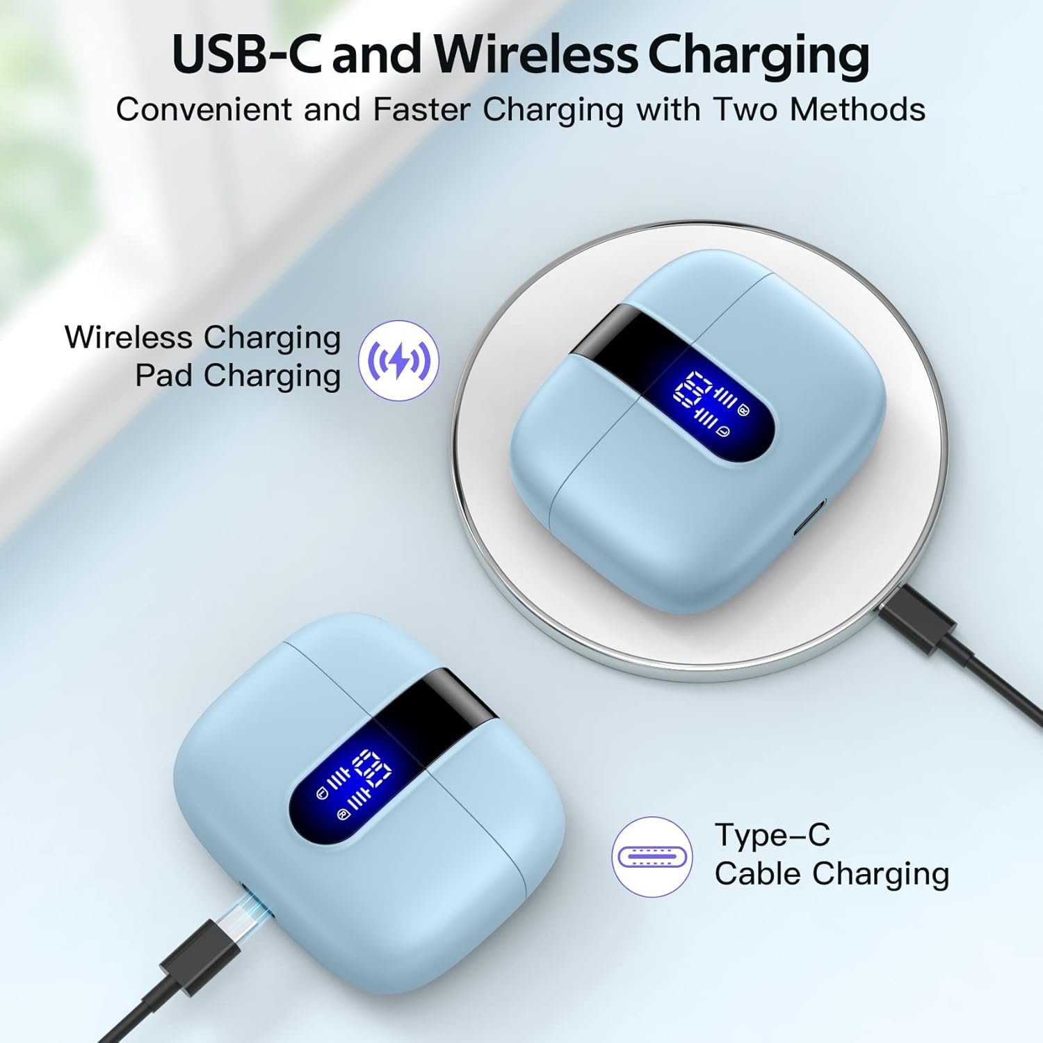 IPX5 Waterproof In-ear Wireless Bluetooth Headphones