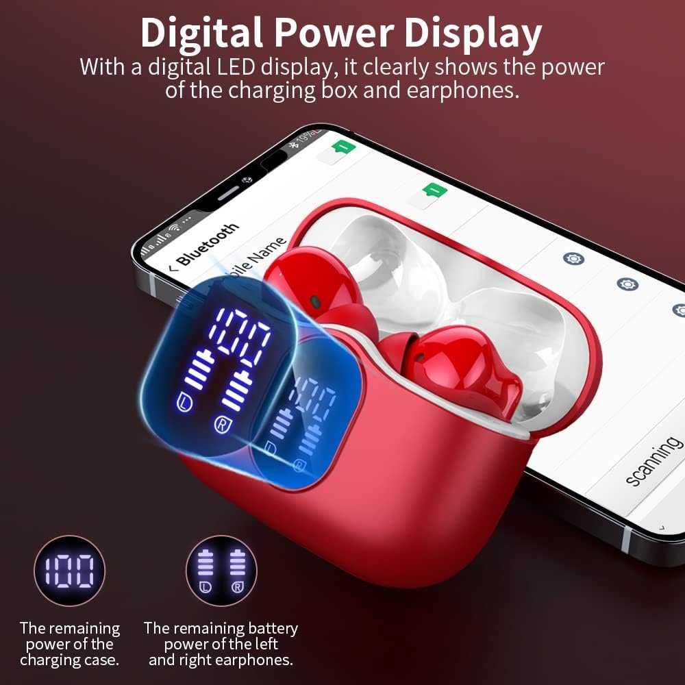 Bluetooth 5.4 Bass Stereo Noise Cancelling In-Ear Headphones
