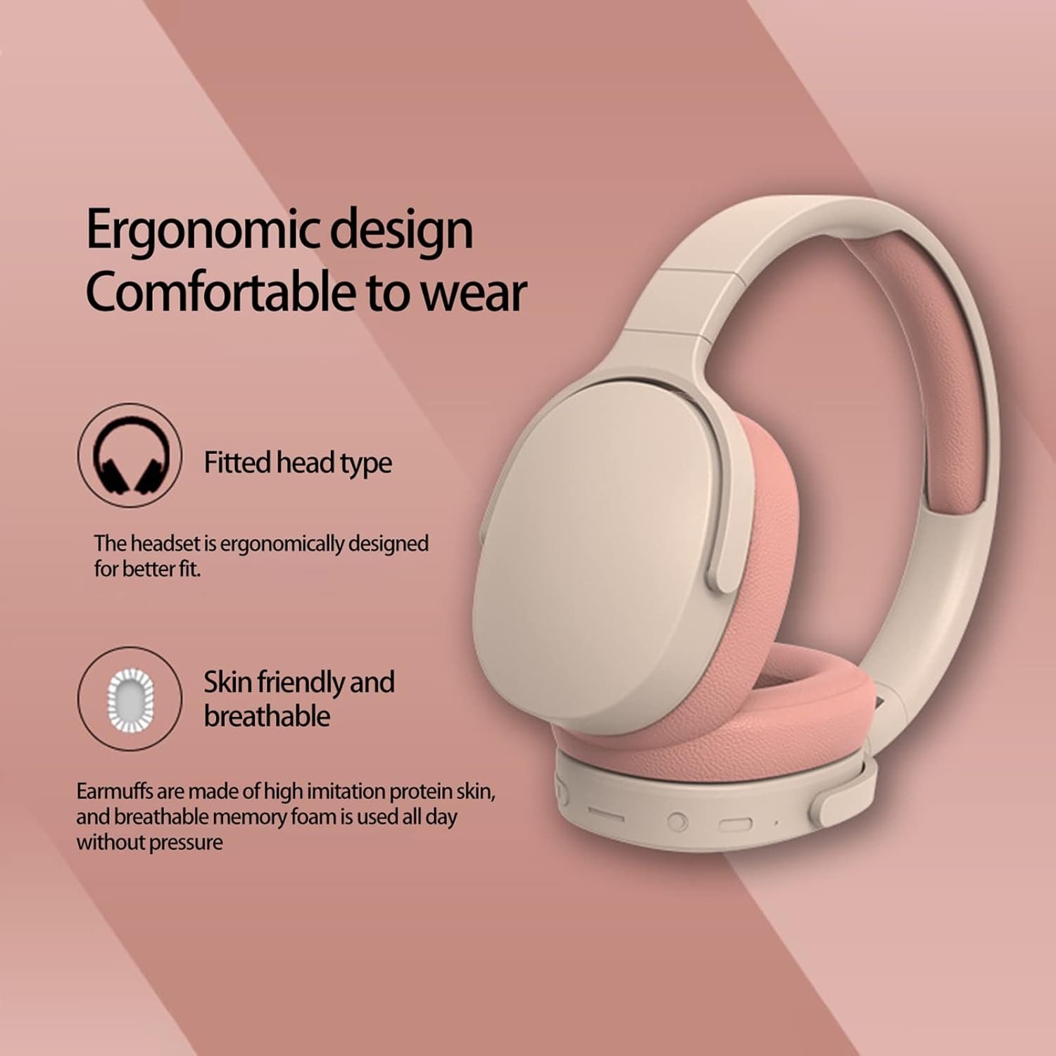 Over-ear foldable Bluetooth headset with intelligent noise cancellation