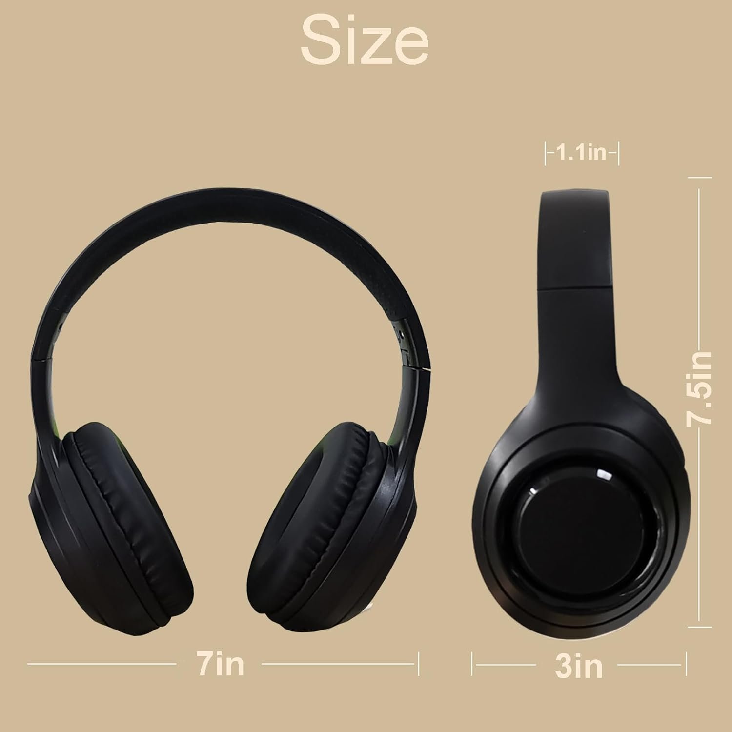 Hi-Fi Stereo Bluetooth Foldable Over-Ear Headphones with Built-in Microphone
