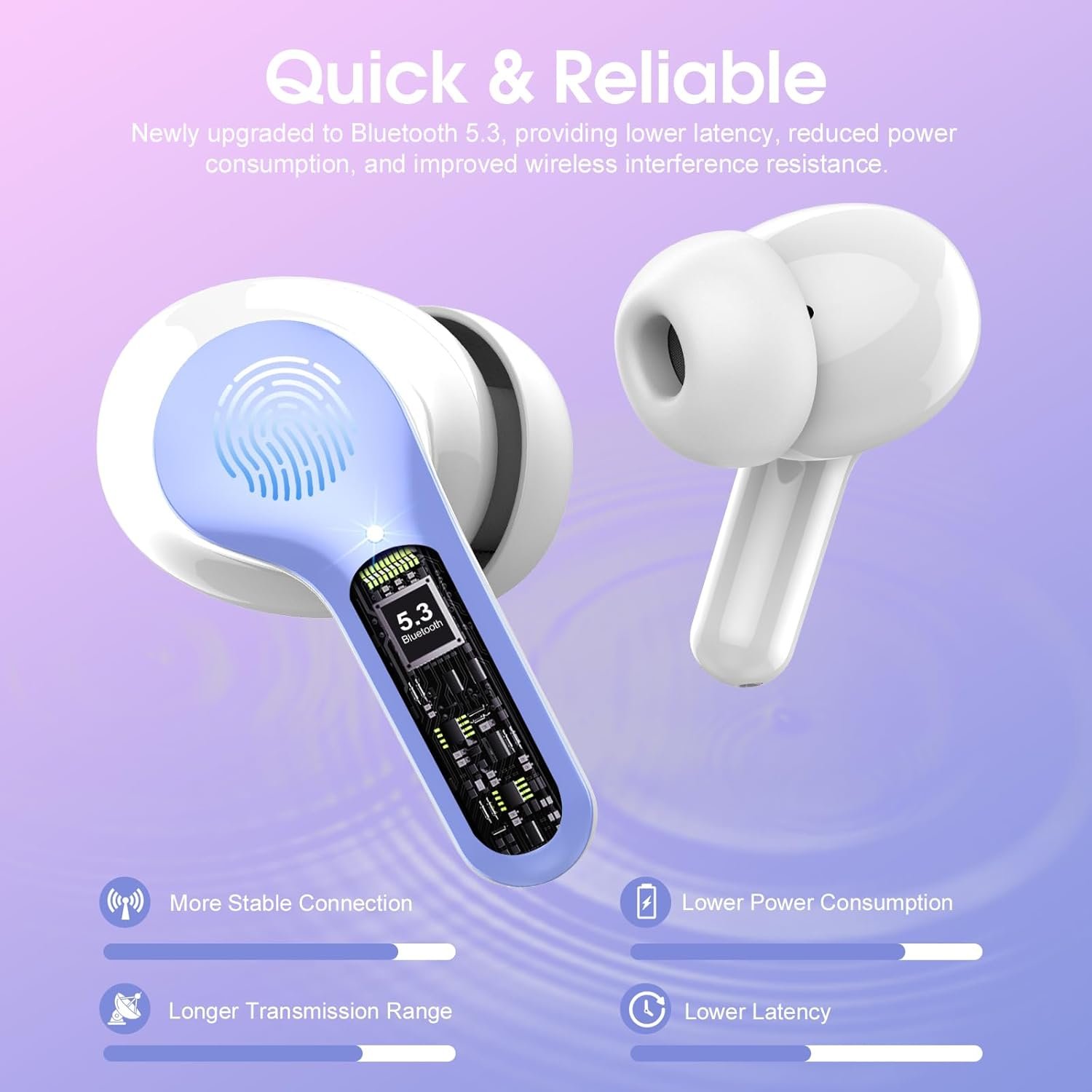 IP7 Waterproof Wireless Bluetooth Earphones with ENC Noise Cancelling Microphone