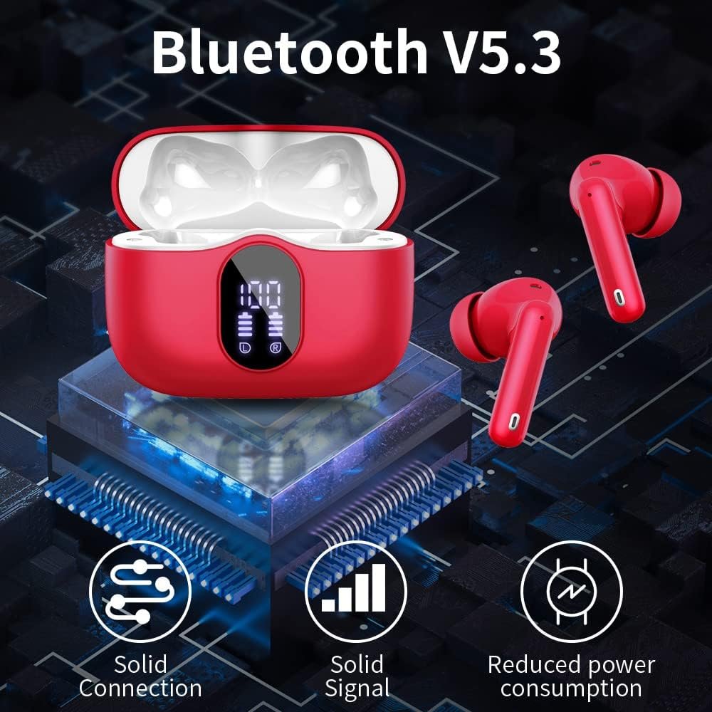 Bluetooth 5.4 Bass Stereo Noise Cancelling In-Ear Headphones
