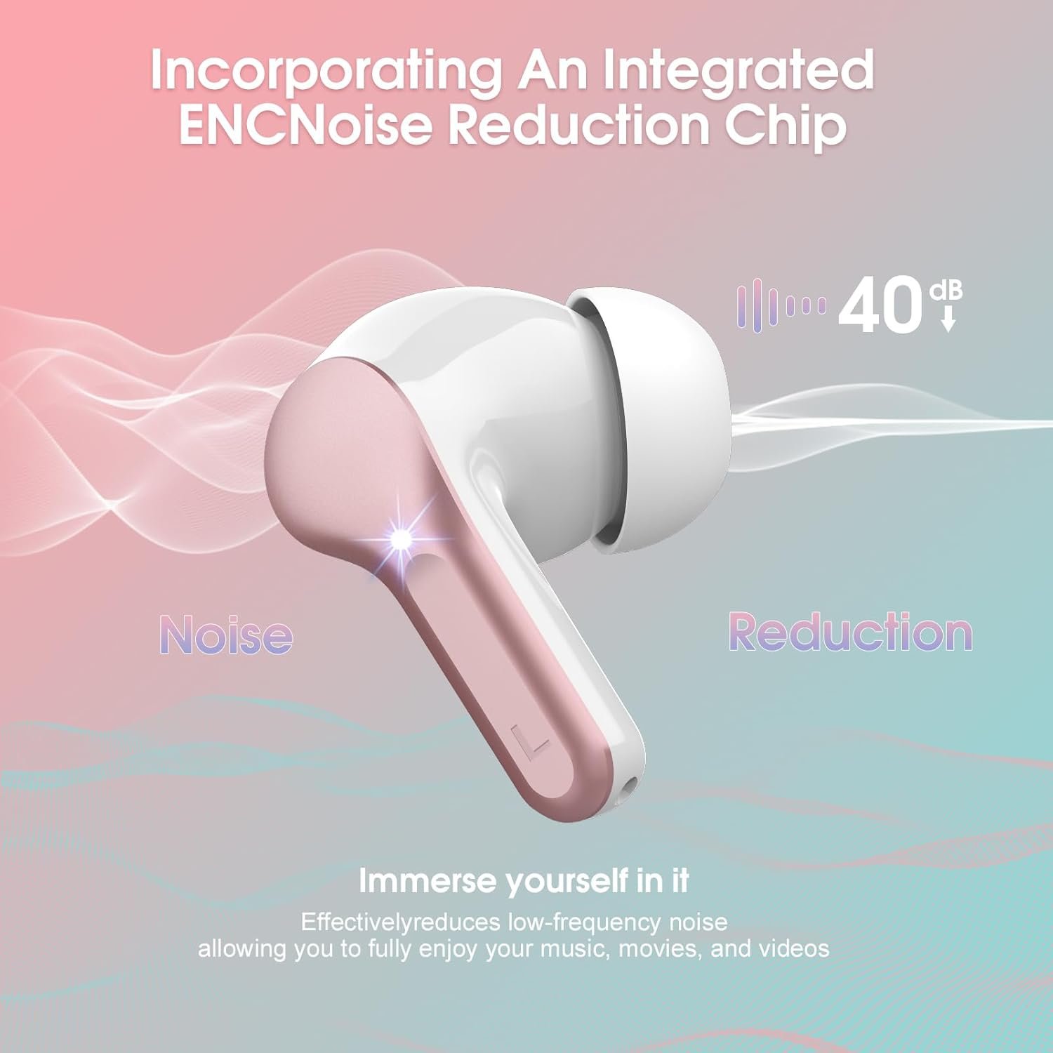 IP7 Waterproof Wireless Bluetooth Earphones with ENC Noise Cancelling Microphone