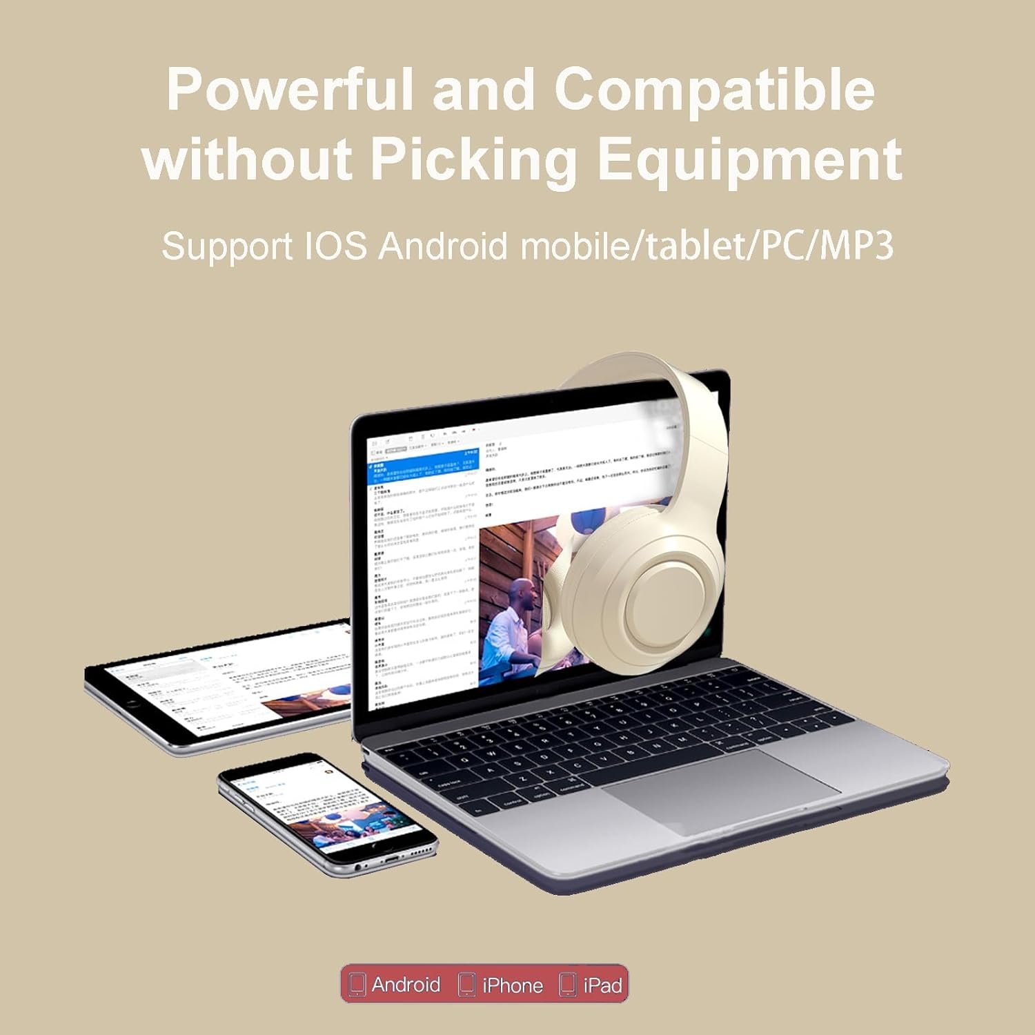 Hi-Fi Stereo Bluetooth Foldable Over-Ear Headphones with Built-in Microphone