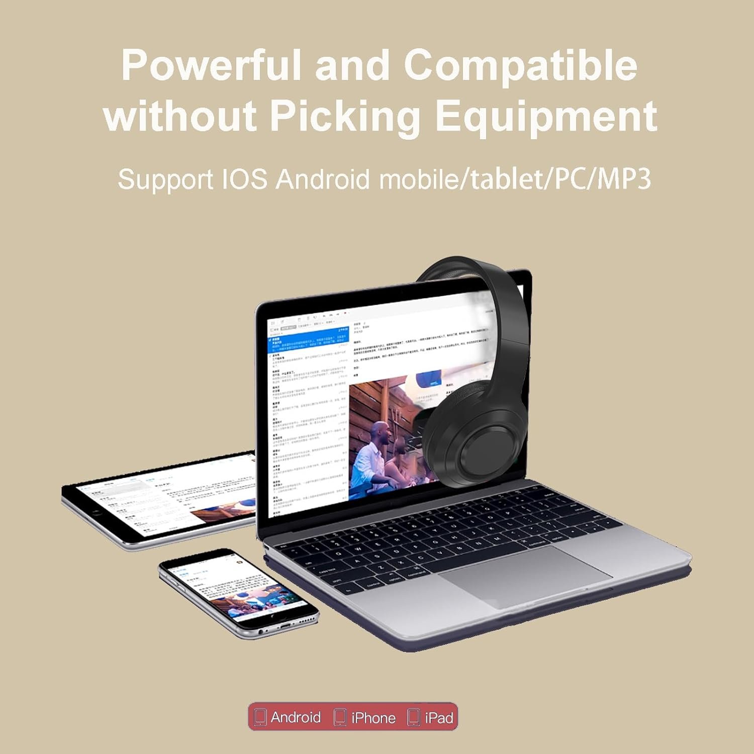 Hi-Fi Stereo Bluetooth Foldable Over-Ear Headphones with Built-in Microphone