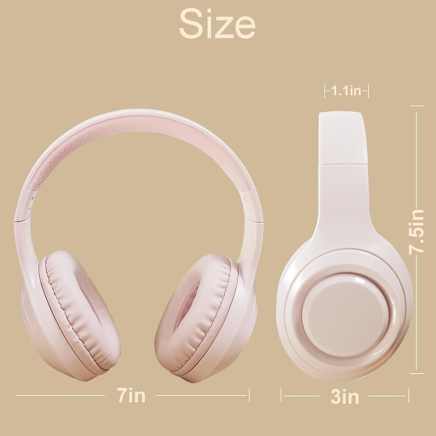 Hi-Fi Stereo Bluetooth Foldable Over-Ear Headphones with Built-in Microphone