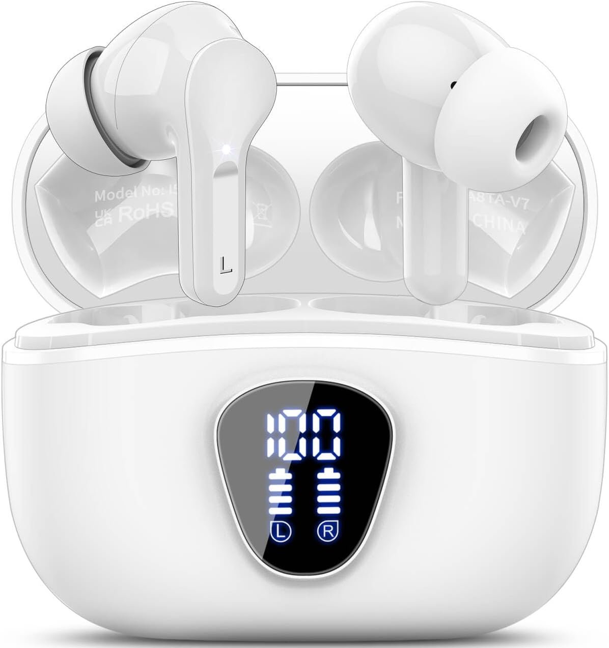 IP7 Waterproof Wireless Bluetooth Earphones with ENC Noise Cancelling Microphone